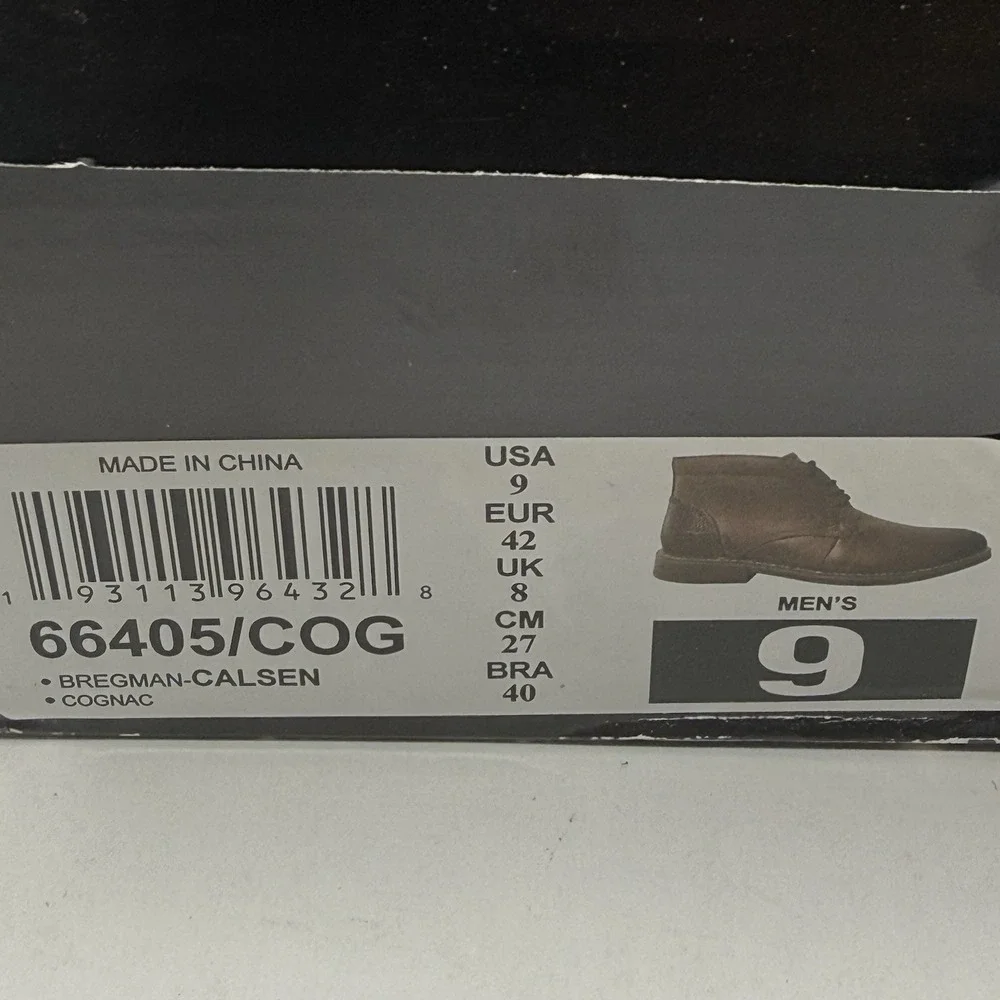 Skechers Bregman Calsen Chukka Boots Cognac Leather Mens 9 66405/COG New